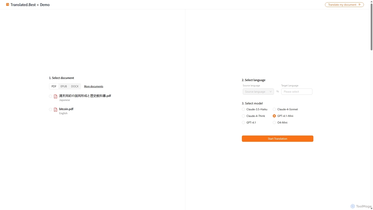 AI Document Translation Demo | TranslatedBest for Translated.best