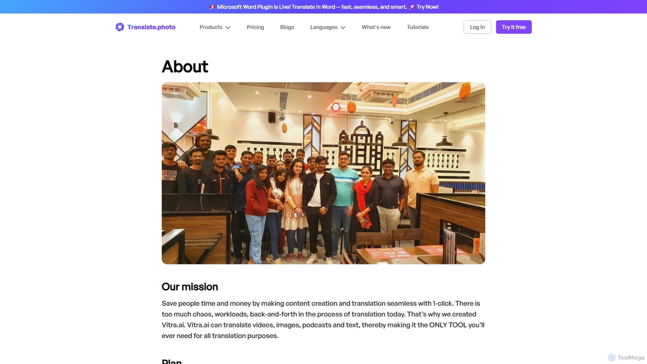 About Us for Translate.Photo