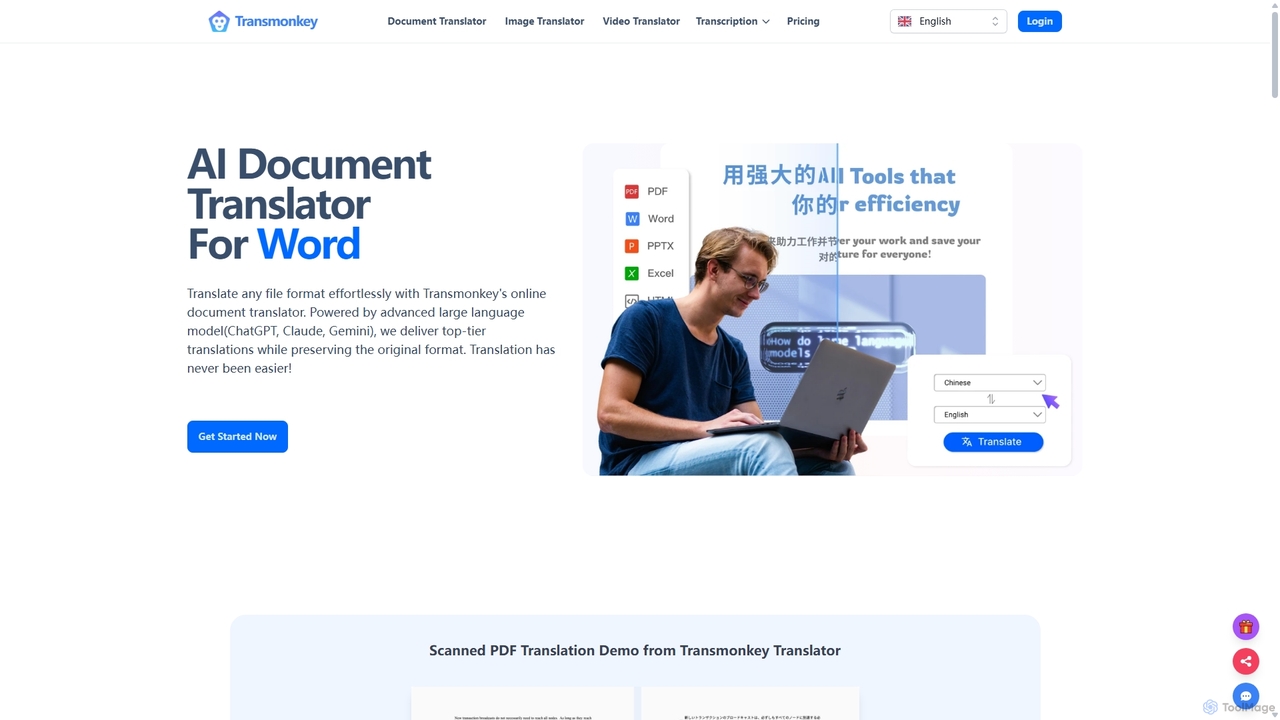 Document Translator - Translate Documents with AI | Transmonkey for Transmonkey