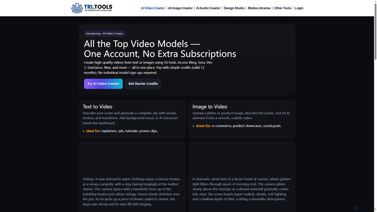 AI Video Creator | Turn Text or Images into Videos with AI for Tri