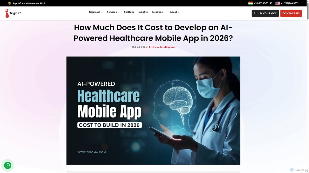 AI-Powered Healthcare App Development Cost in 2026 | Trigma for Trigma