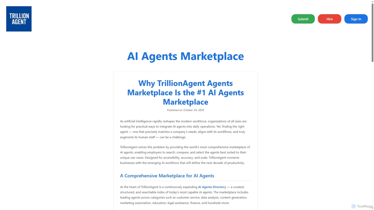 Why TrillionAgent Agents Marketplace Is the #1 AI Agents Marketplace for TrillionAgent