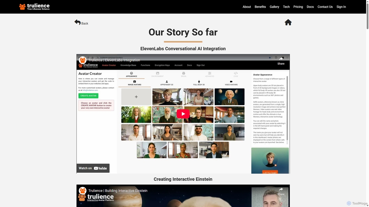 Trulience: Interactive Avatar Creator for Trulience