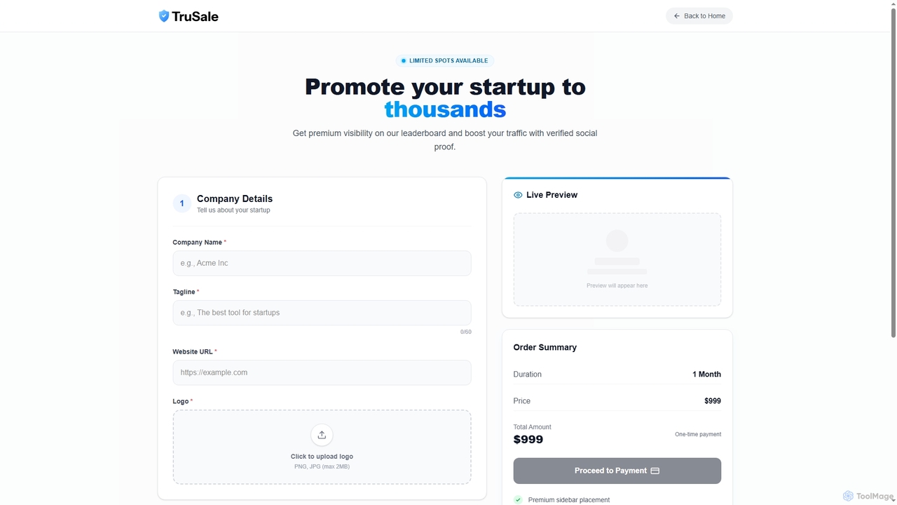 TruSale - Verified Social Proof for Your Startup for TruSale