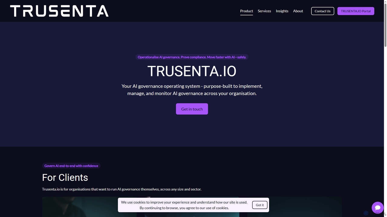 TRUSENTA.IO - your AI governance operating system for Trusenta