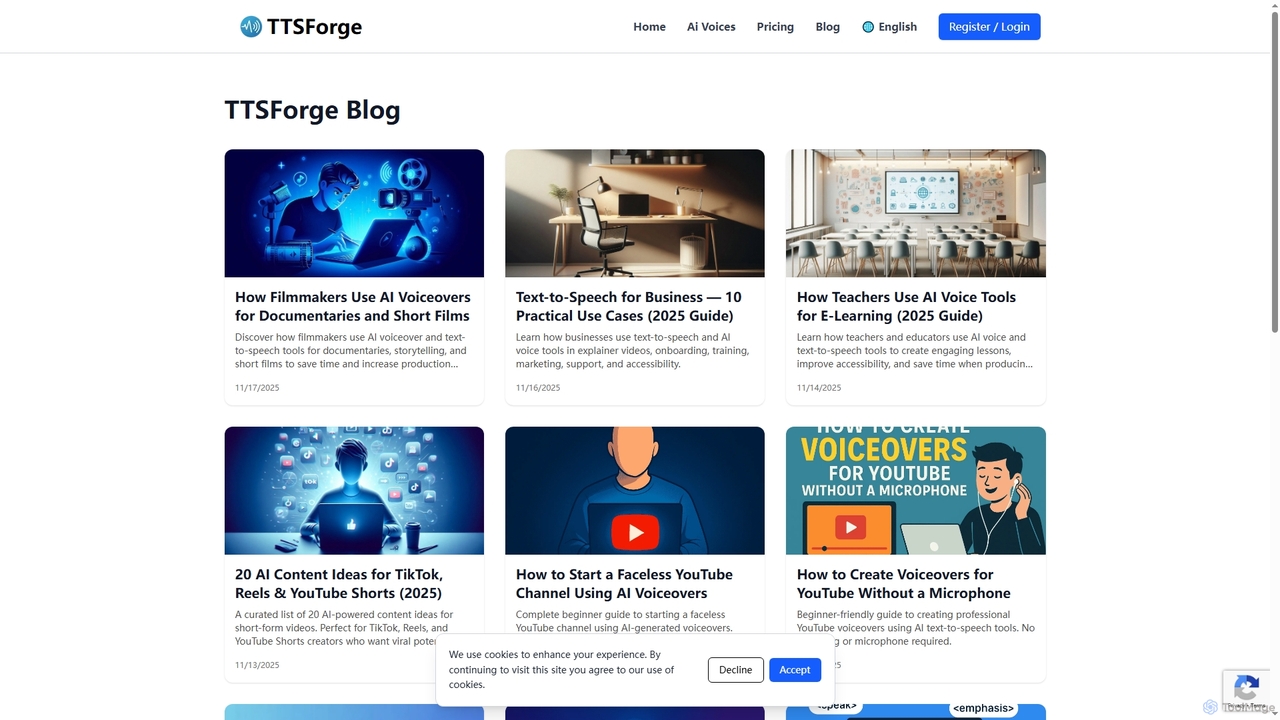 TTSForge Blog for TTSForge