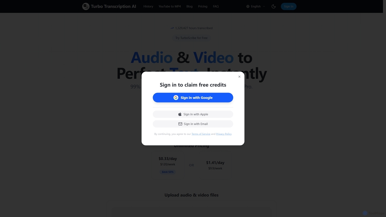 AI Transcription — Audio & Video to Text for Turbo Transcription