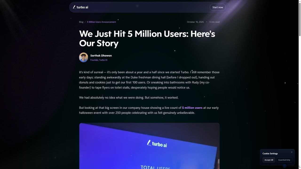 We Just Hit 5 Million Users - Here's Our Story | Turbo AI for Turbo