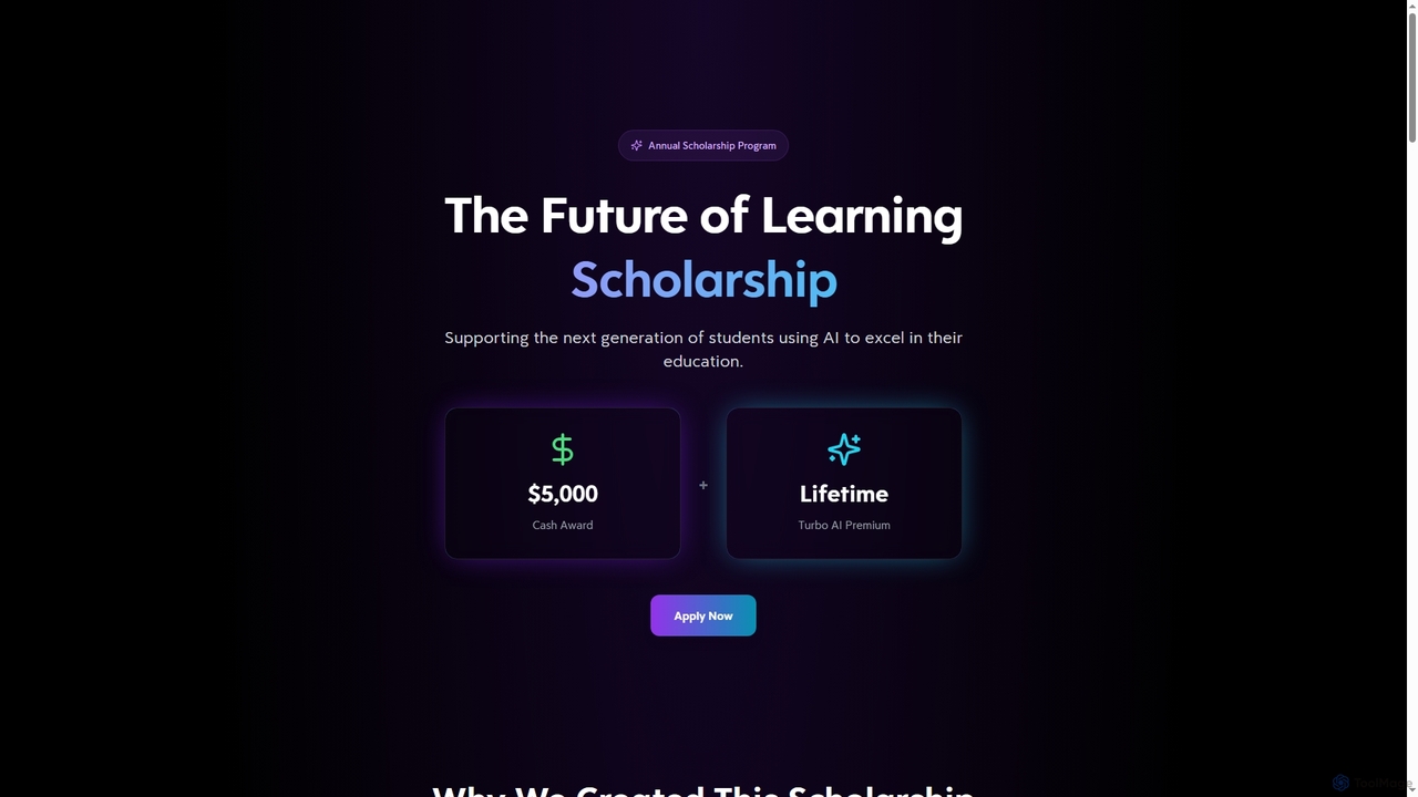 Future of Learning Scholarship | $5,000 + Lifetime Premium | Turbo AI for Turbo