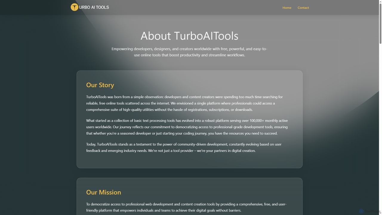 About Us - TurboAITools | Free Online Web Development Tools for TurboAITools