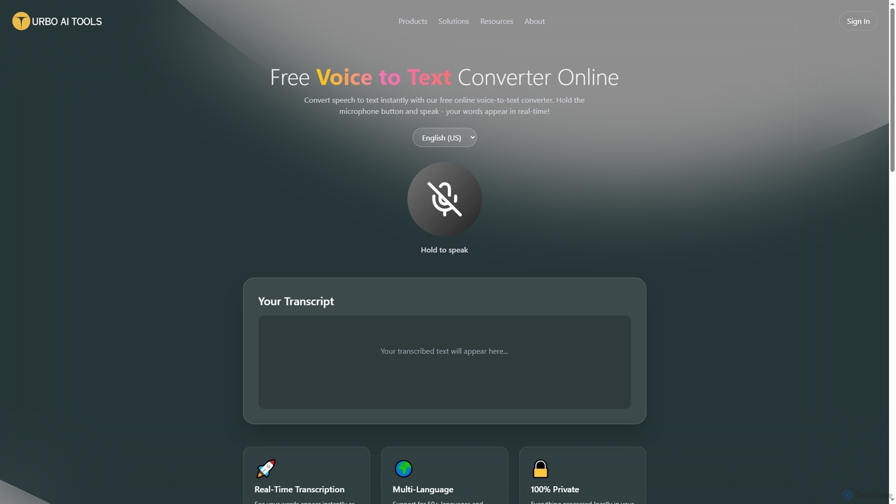 Voice to Text Converter - Free Speech to Text Tool | TurboAITools for TurboAITools