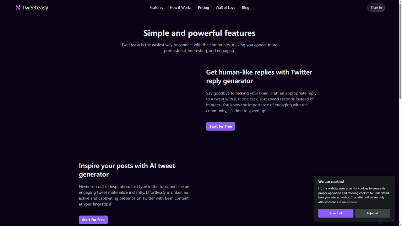 Simple and Powerful Features | Tweeteasy for tweeteasy