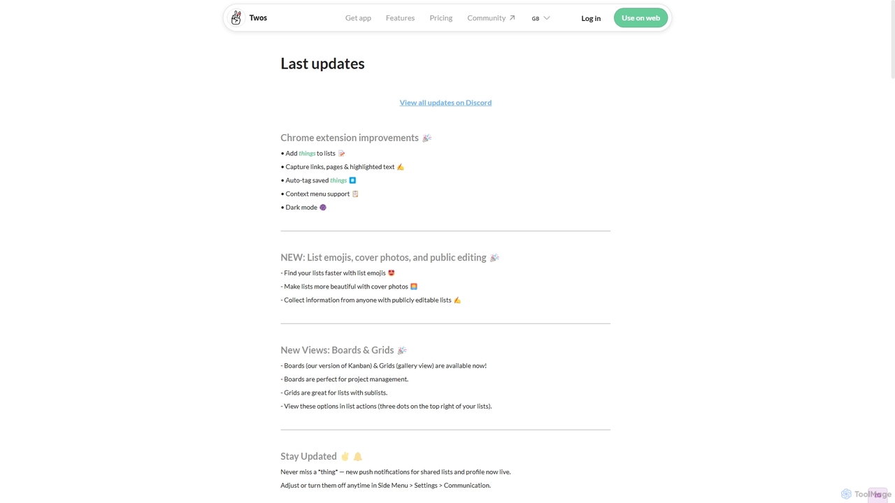 Last updates | Twos App for Twos