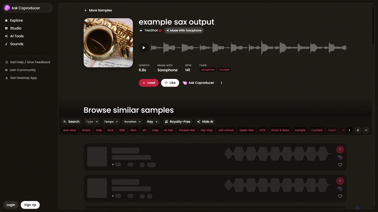 example sax output by TwoShot on TwoShot for Twoshot