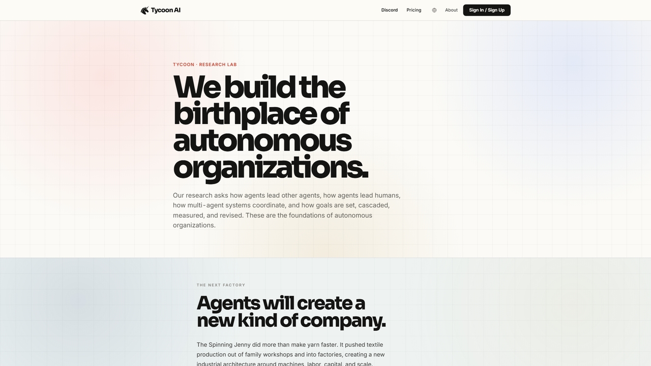 Tycoon — The birthplace of autonomous organizations for Tycoon