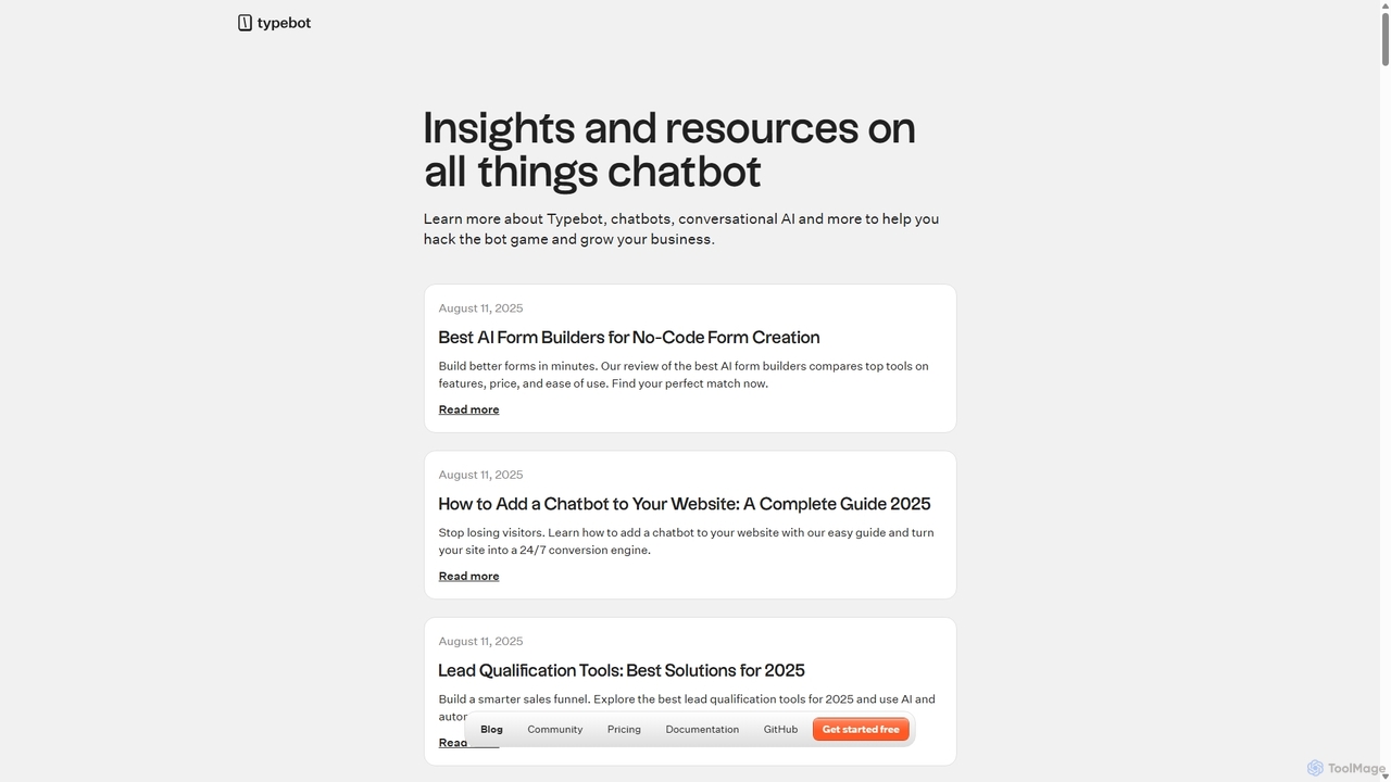 Typebot Blog for Typebot