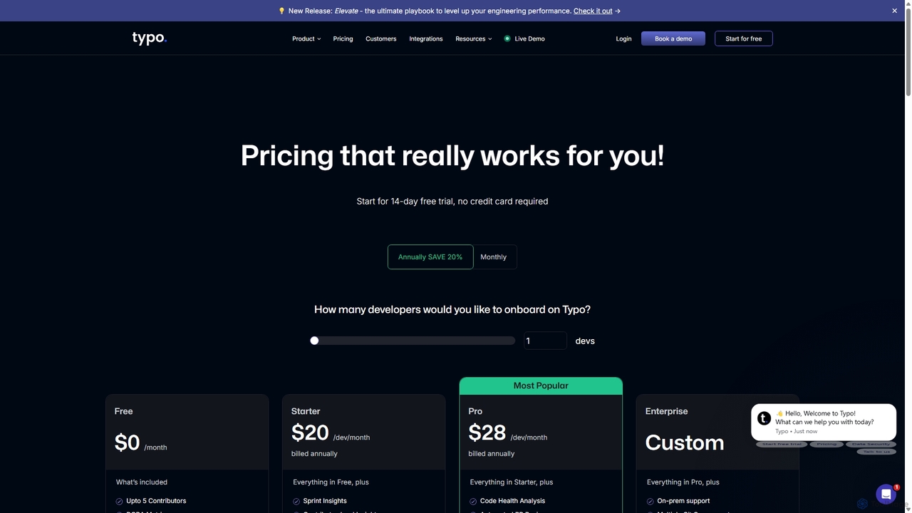 Pricing - Try now for free | Typo for Typo