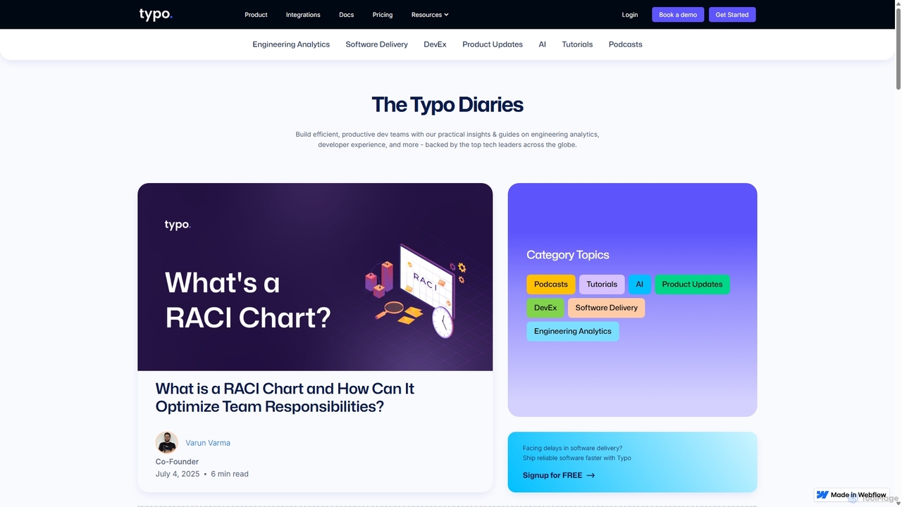 Engineering Insights & Tools for Modern Software Delivery for Typo