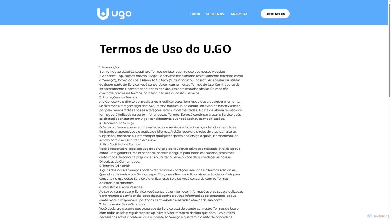 Termo de uso | UGO for Ugoapp