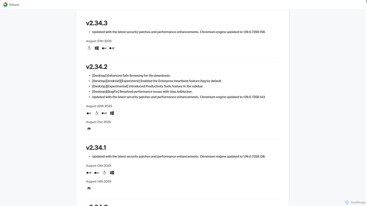 Releases – Ulaa for Ulaa Browser