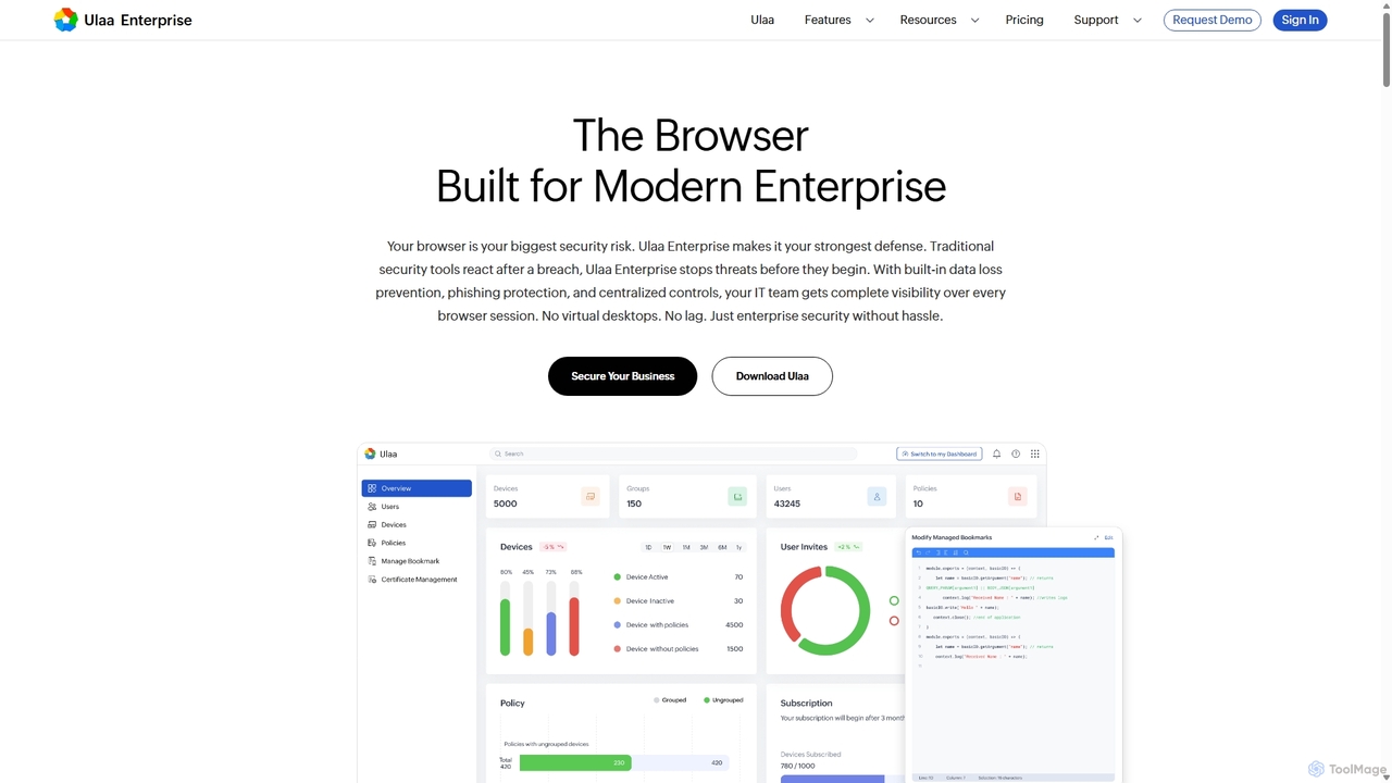 Ulaa Enterprise - Safe. Secure. Simple. for Ulaa Browser