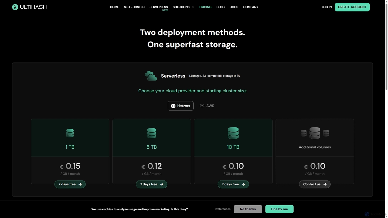 UltiHash pricing for UltiHash