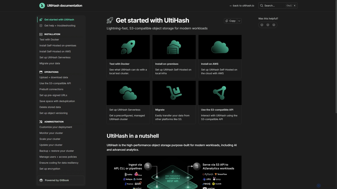 Get started with UltiHash | UltiHash documentation for UltiHash