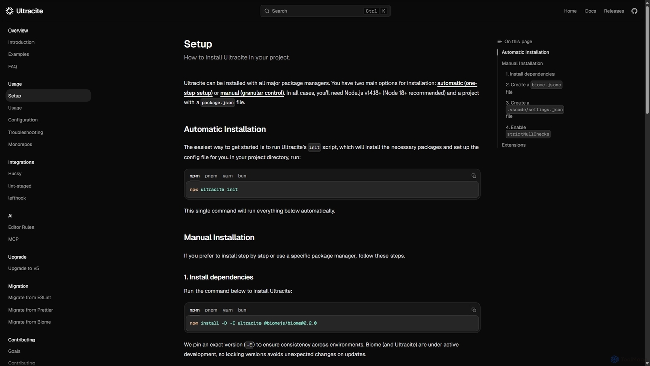 Setup for Ultracite
