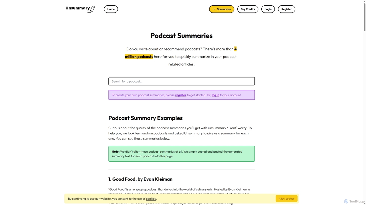Podcast Summaries - Unsummary for Unsummary