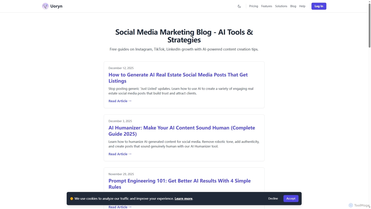 Social Media Marketing Blog | AI Tools & Tips - Uoryn-Humanize AI Text for Uoryn