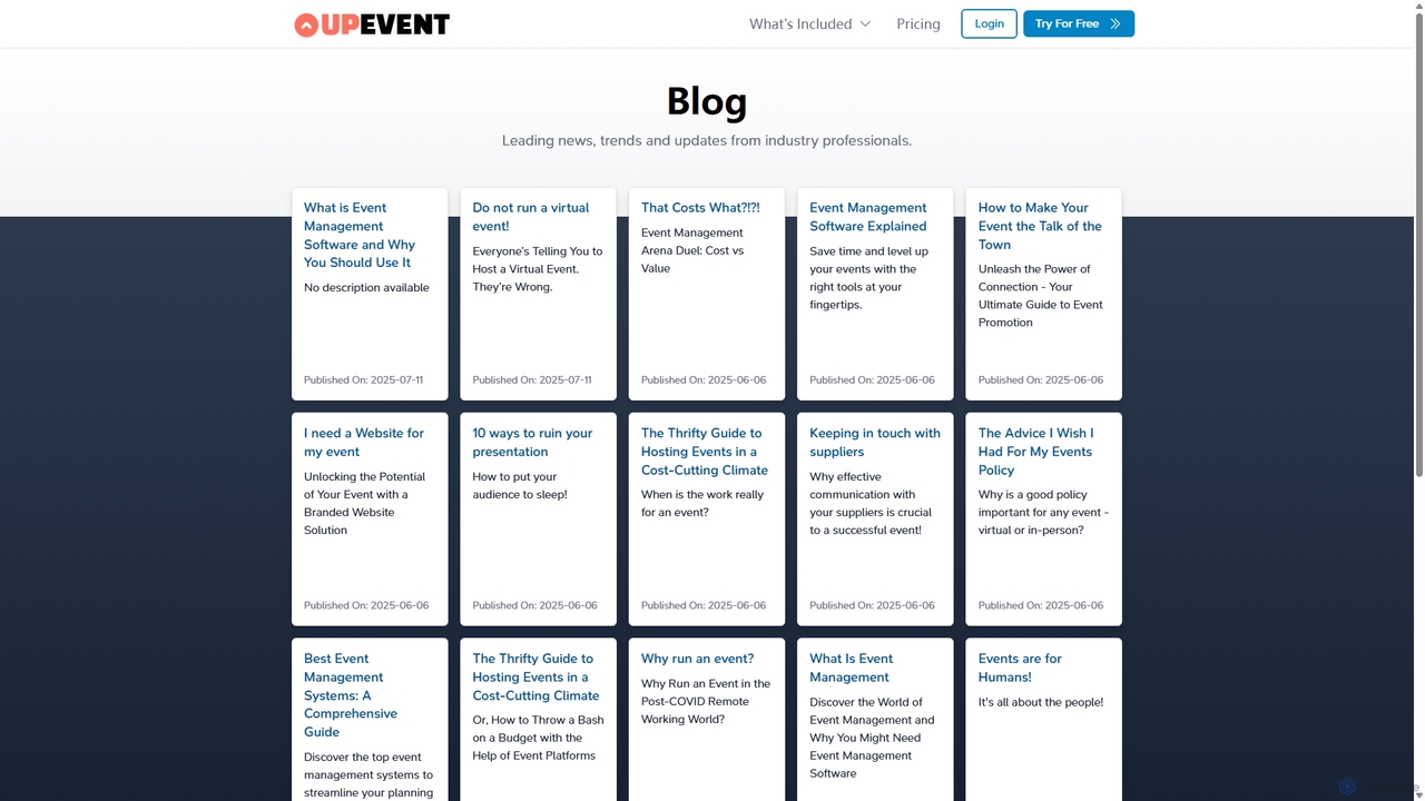 UPEvent - Blog Articles for UPEvent