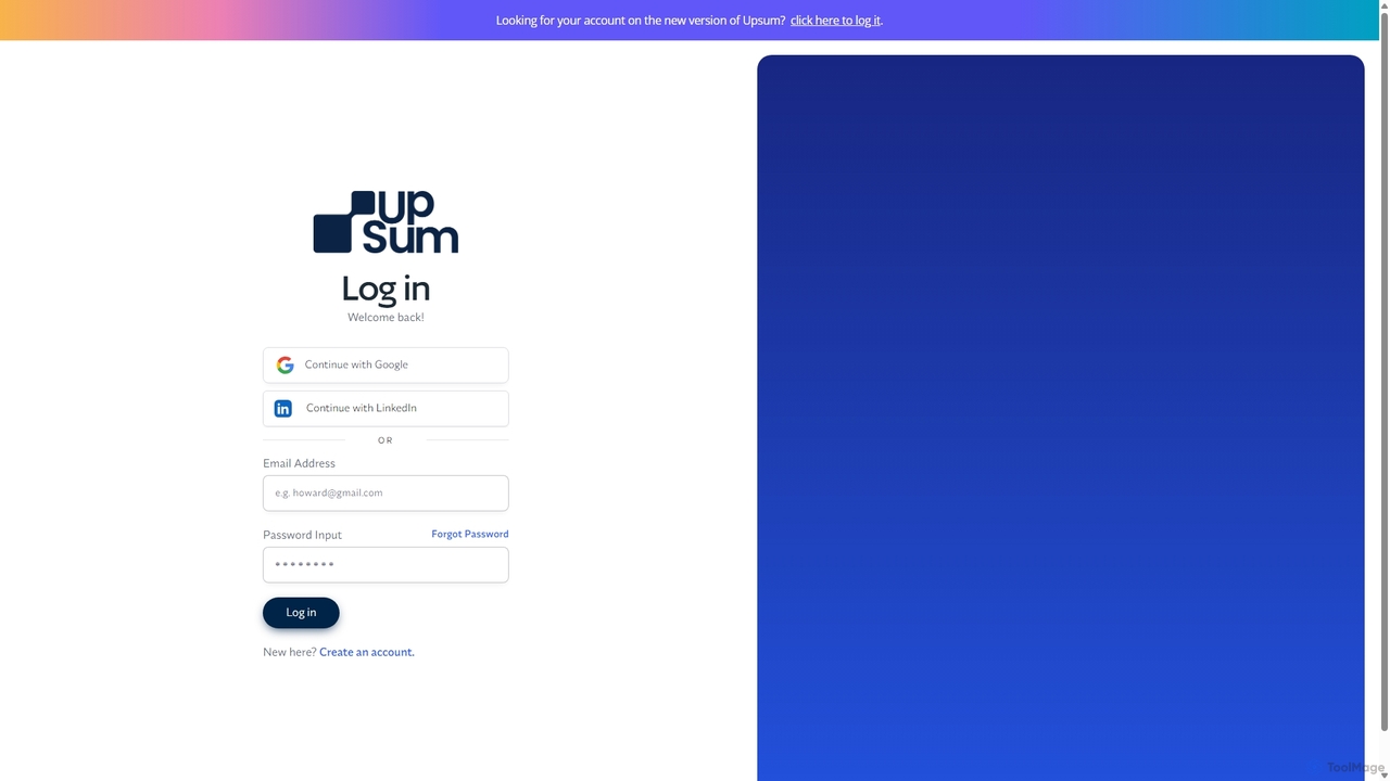 Login for Upsum