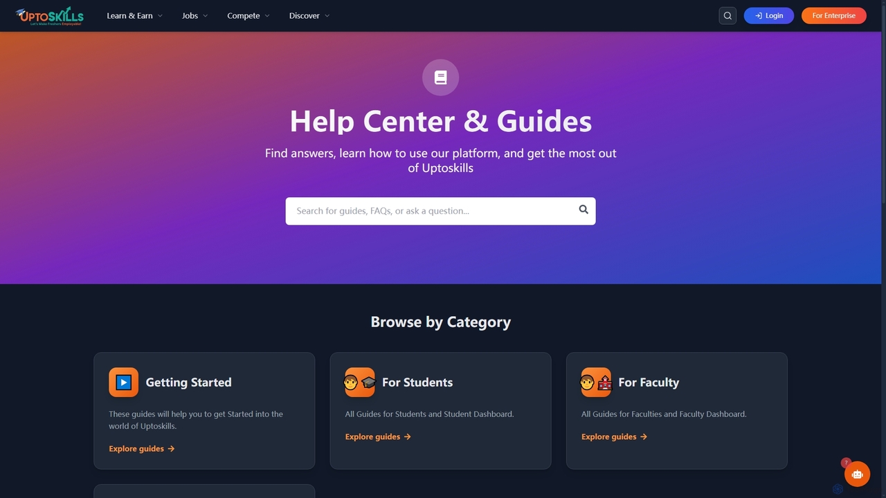 Uptoskills - AI-Powered Learning Platform | Jobs, Internships & Career Growth for Uptoskills