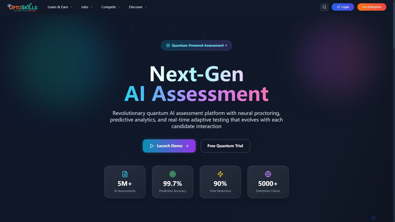 AI Assessment Platform - Quantum-Powered Testing | Uptoskills for Uptoskills