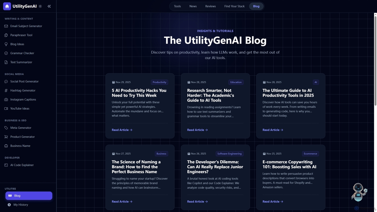 UtilityGenAI - Ultimate AI Tools, Reviews & Tech News for UtilityGenAI