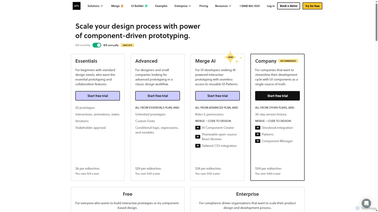 UXPin Pricing for UXPin