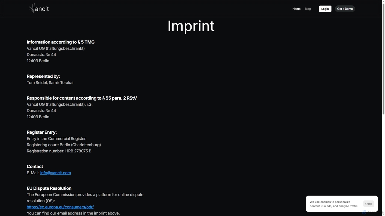 Vancit | Imprint for Vancit
