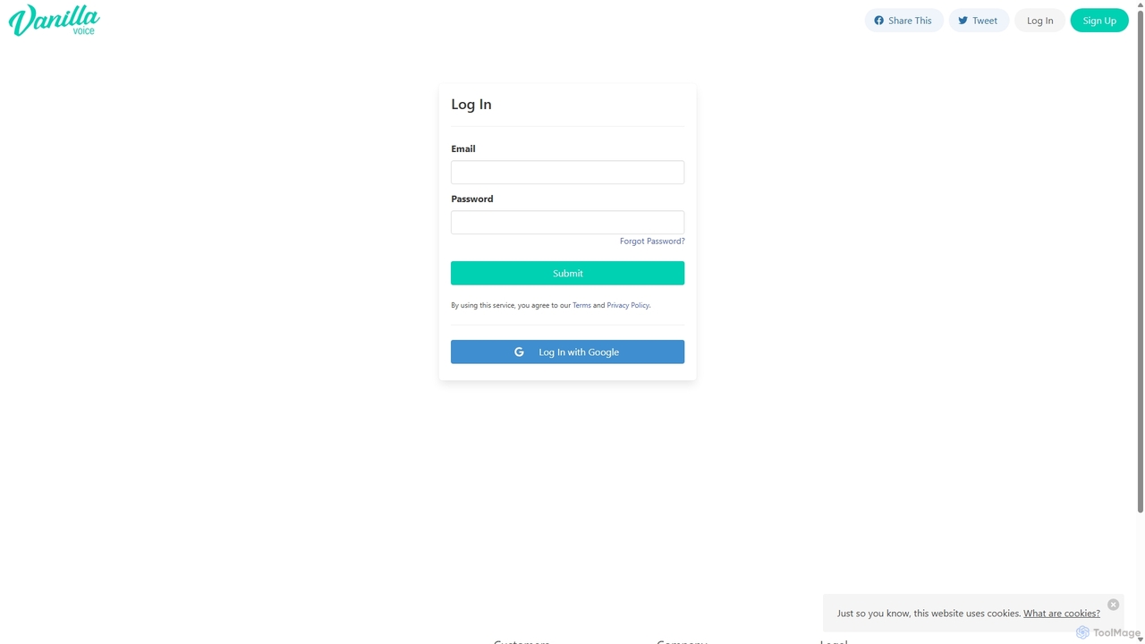 VanillaVoice - Log In for VanillaVoice