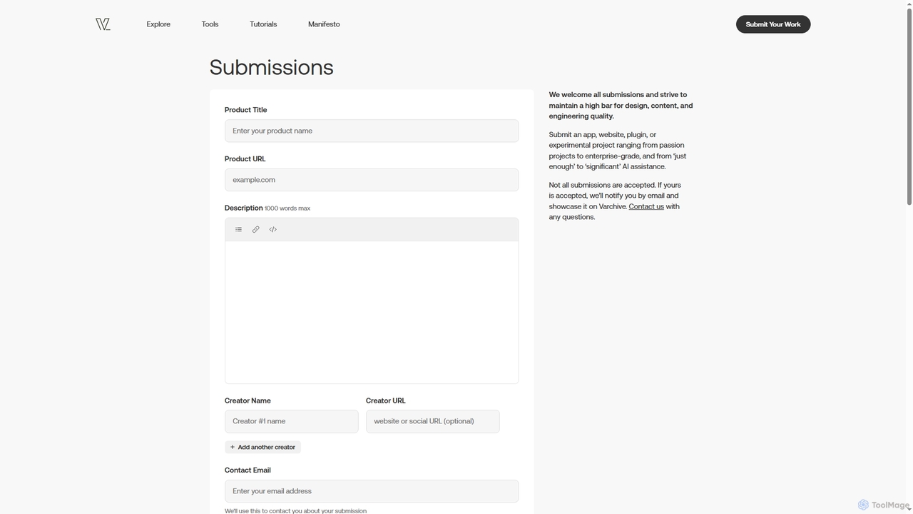 Varchive | Submit your work for Varchive