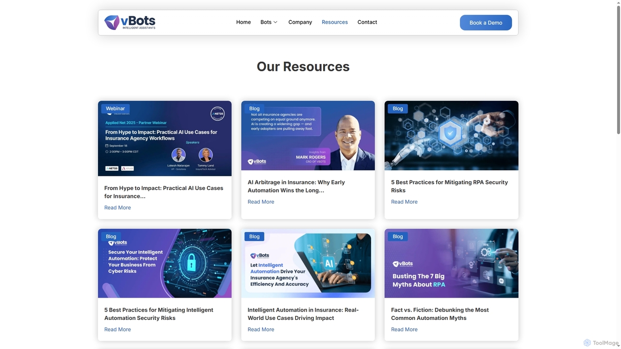 Resources: Blogs, Case Studies, Webinars, Ebooks & White Papers for vbots