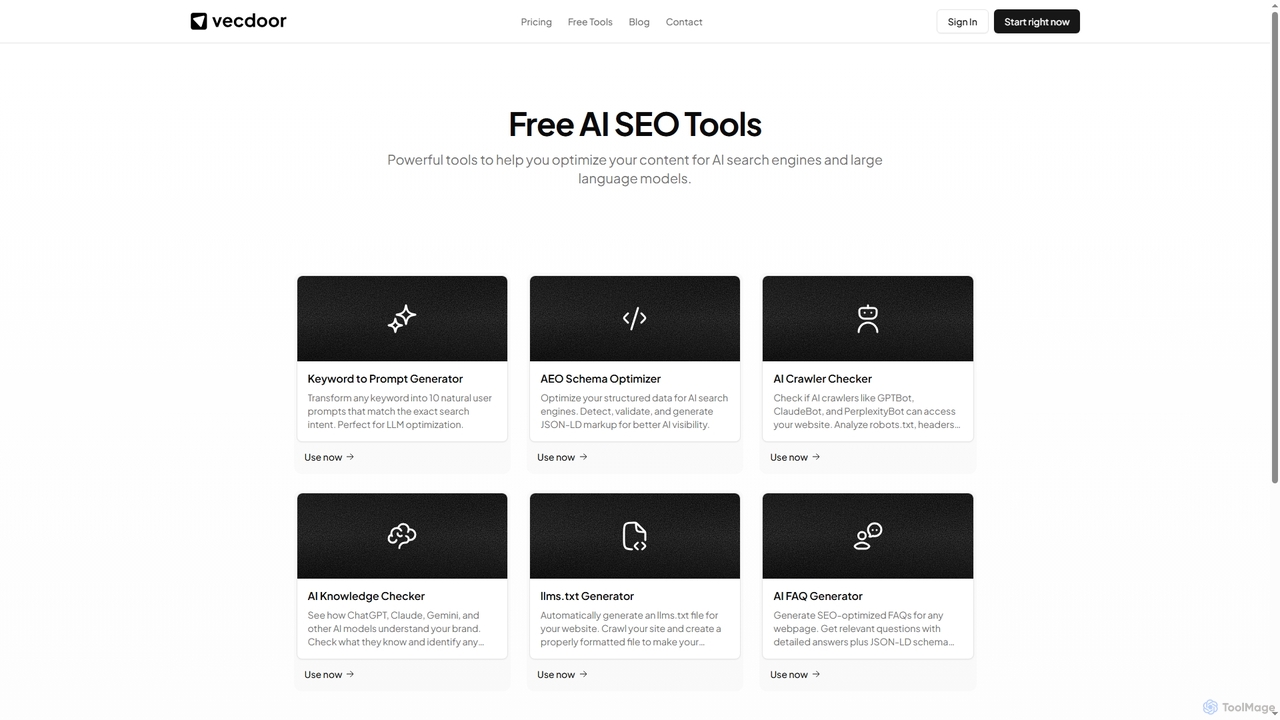 Free AI SEO Tools | VecDoor for VecDoor