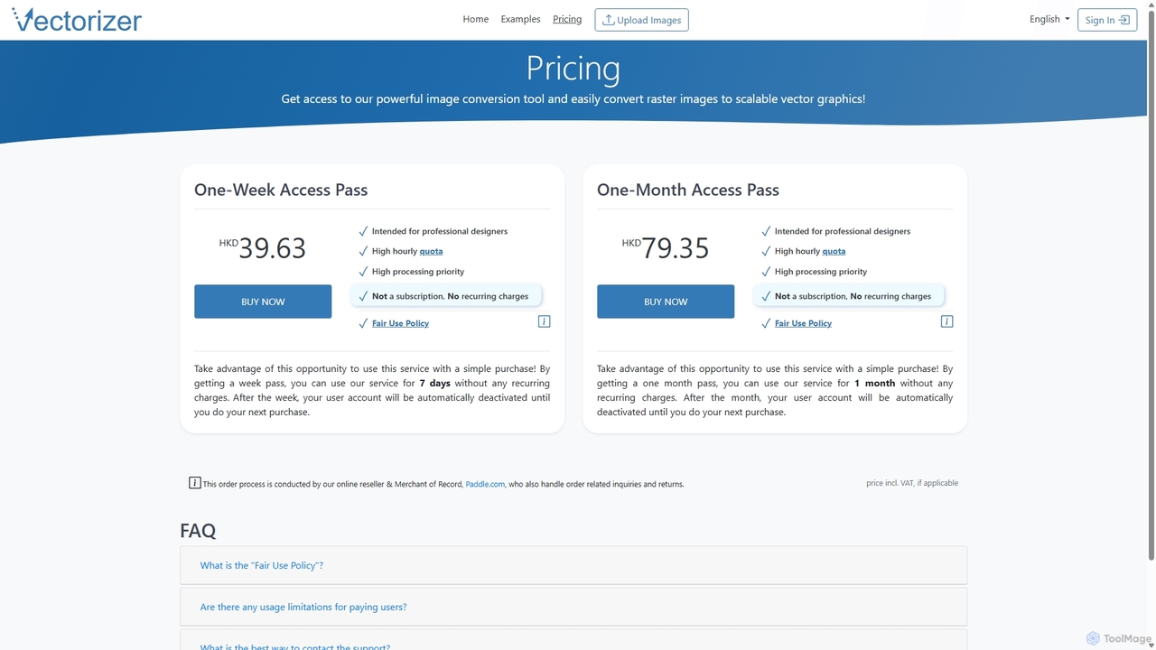 Online Image Vectorizer - Pricing for Vectorizer