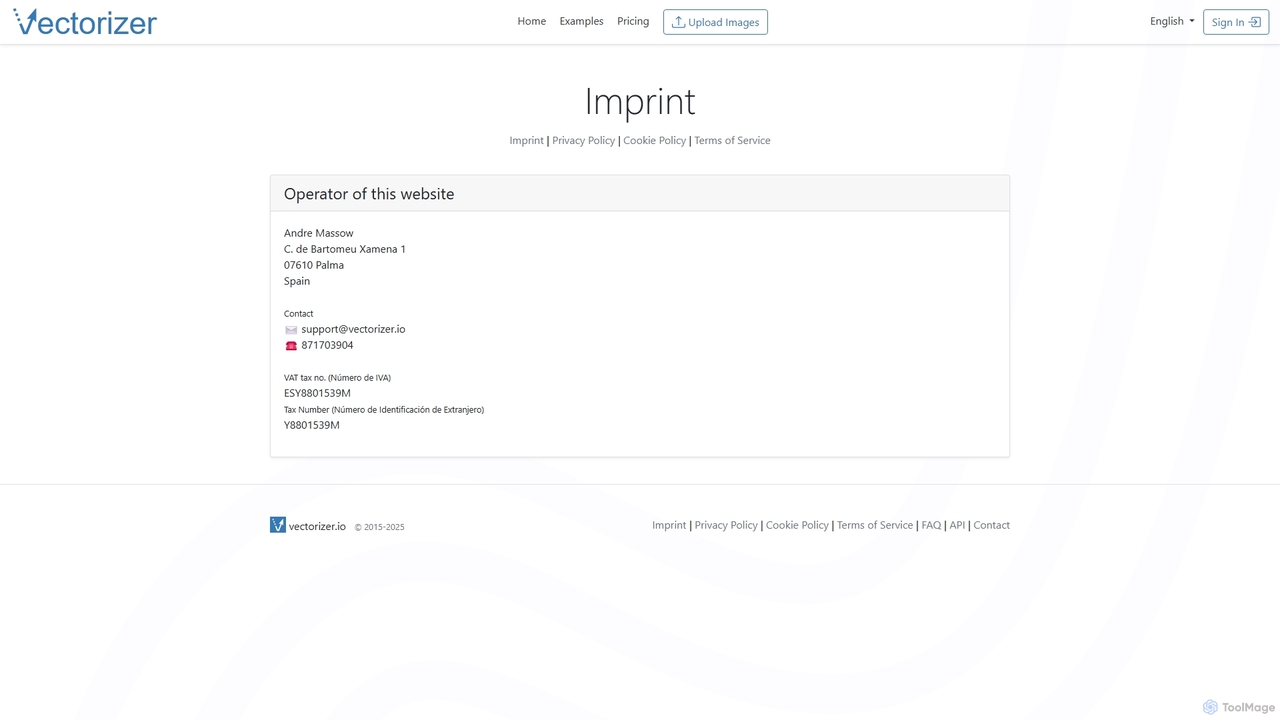 Online Image Vectorizer - Imprint for Vectorizer