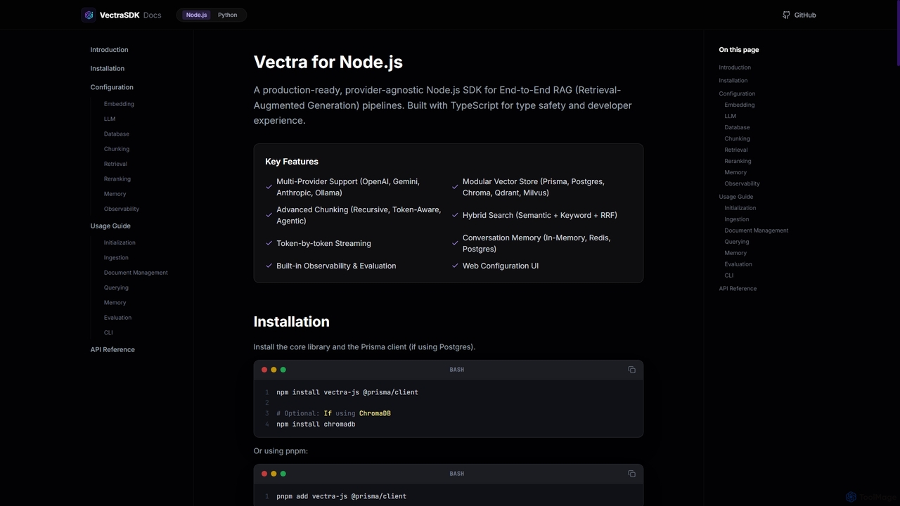 Node.js Documentation - VectraSDK | VectraSDK for Vectra