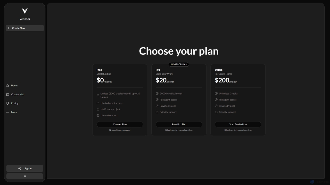 Veltos AI - Create Games & 3D Worlds with Just a Prompt for Veltos