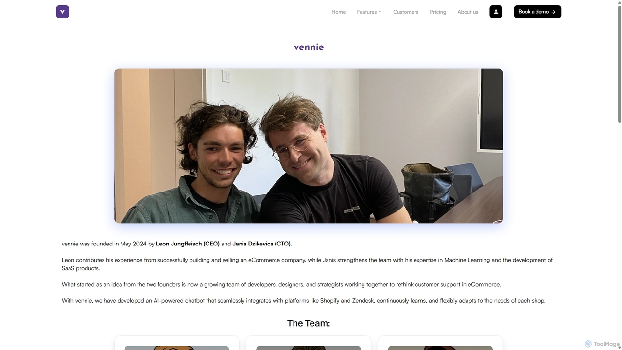 About Us - vennie: The Future of eCommerce Support for Vennie