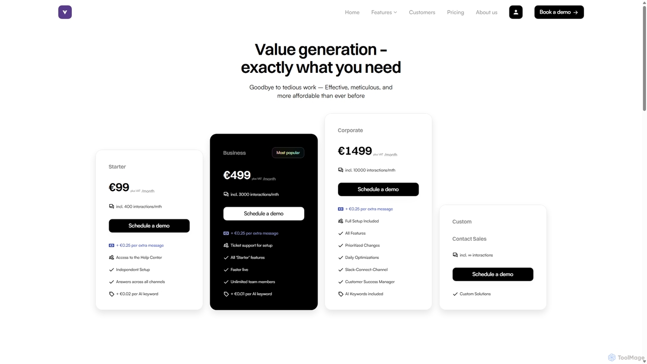 vennie - Pricing for Shopify & Zendesk Ecommerce Support AI Chatbot for Vennie