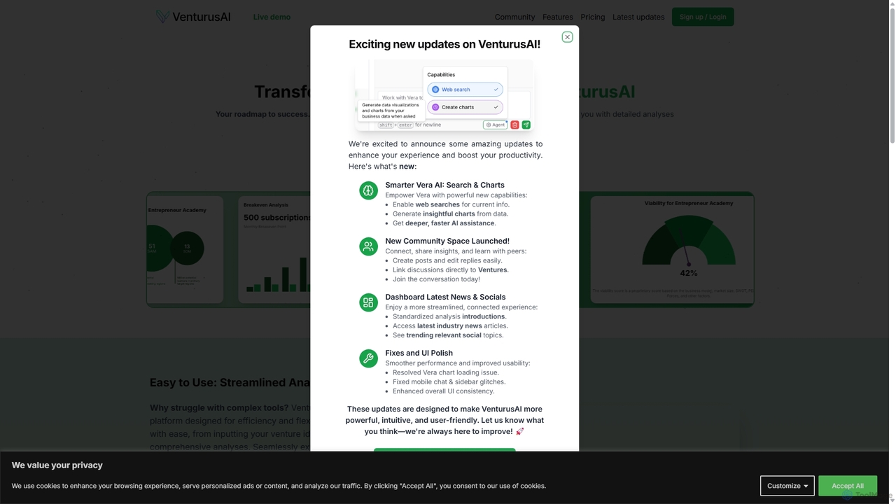 Features - VenturusAI for VenturusAI
