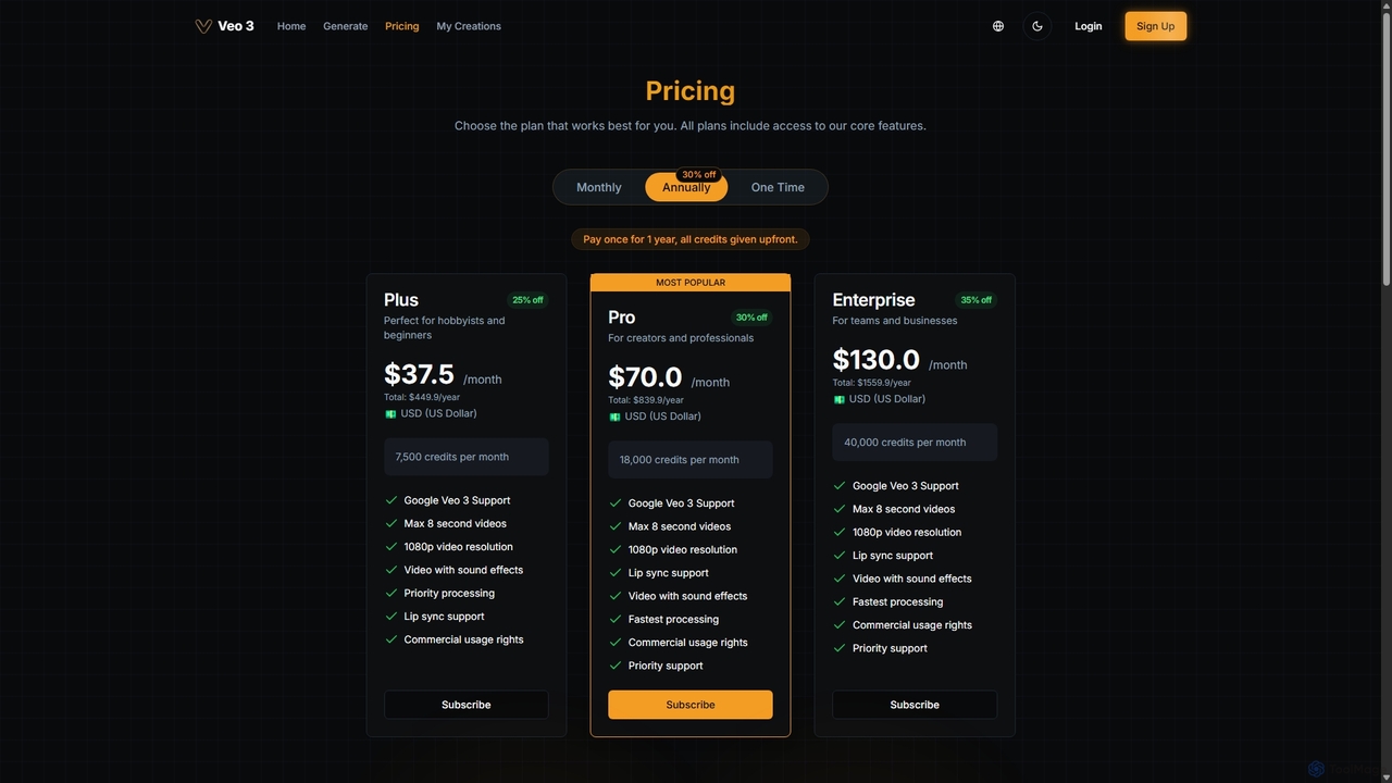 Veo 3 Pricing Plans | AI Video Generator Subscription for Veo 3