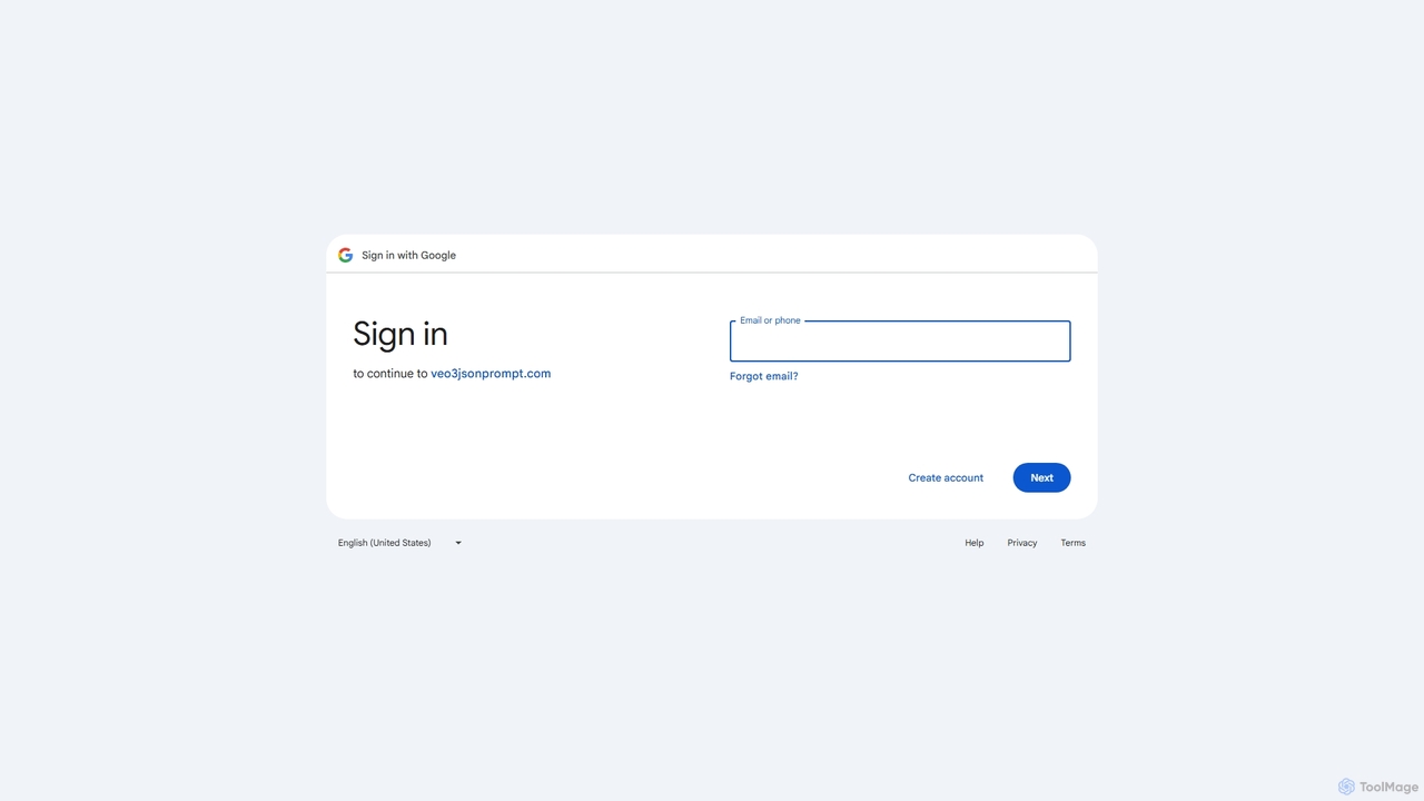 Sign in - Google Accounts for Veo3 JSON Prompt